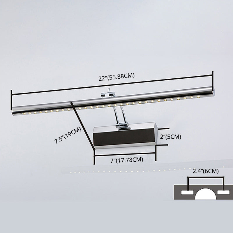 Diseño de brazo oscilante Luz de tocador LED de acero inoxidable Simplicidad moderna Estilo impermeable Luz de espejo de maquillaje