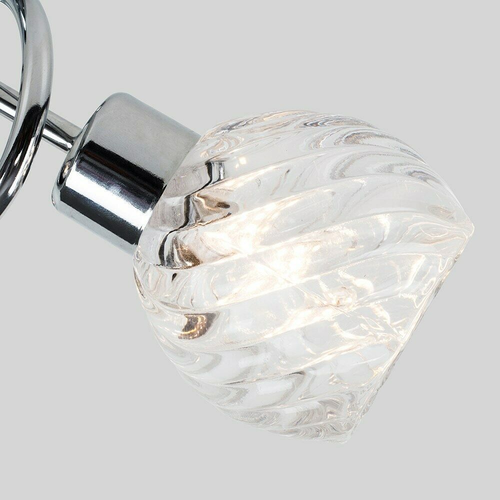 Chrome 3 Light Ceiling Lighting Modern Prismatic Clear Glass Semi Flush Mount Light for Living Room