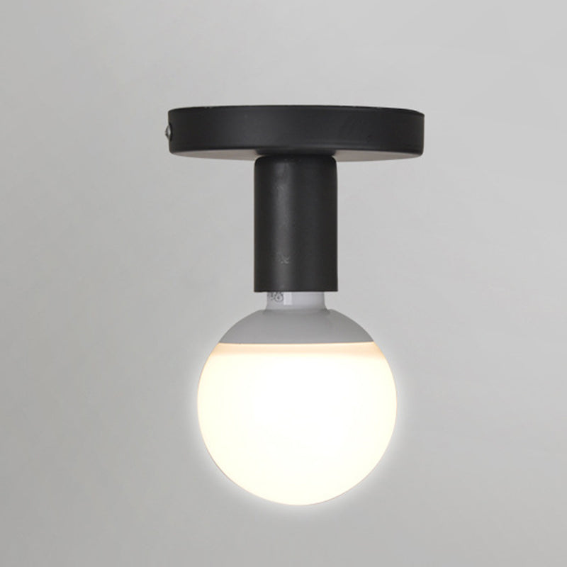 Pequeña lámpara de techo del pasillo metal de estilo industrial 1 bombilla Semi Flush Montada Luz