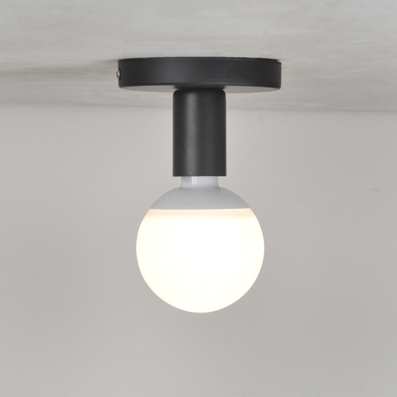 Pequeña lámpara de techo del pasillo metal de estilo industrial 1 bombilla Semi Flush Montada Luz