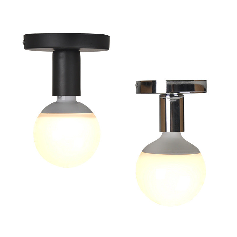 Pequeña lámpara de techo del pasillo metal de estilo industrial 1 bombilla Semi Flush Montada Luz