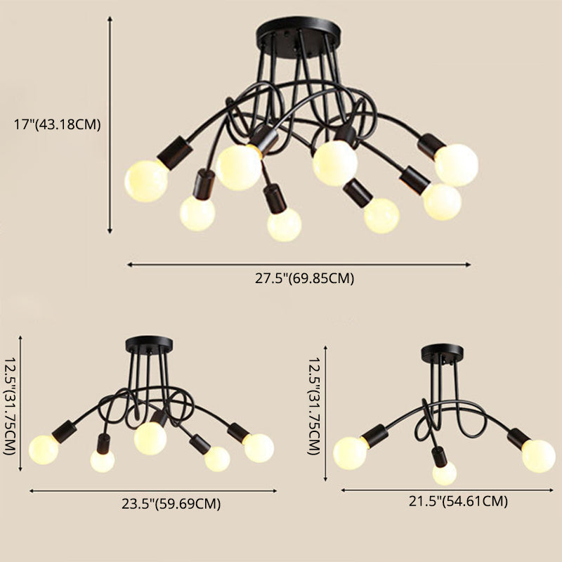 Lampada a soffitto senza ombre l'illuminazione a montaggio in metallo industriale per camera da letto