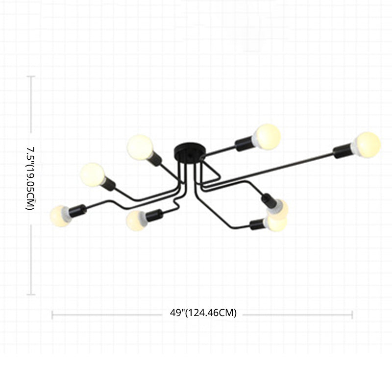 Luce di ferro industriale semi -ruscini di pistola nera vicino alla luce del soffitto