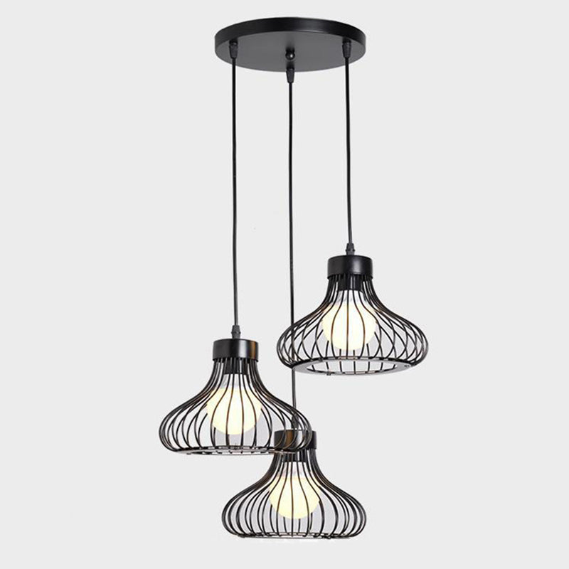 Vintage Bird Cage Pendant Light Industrial Style Pendant Light Fixtures for Restaurant