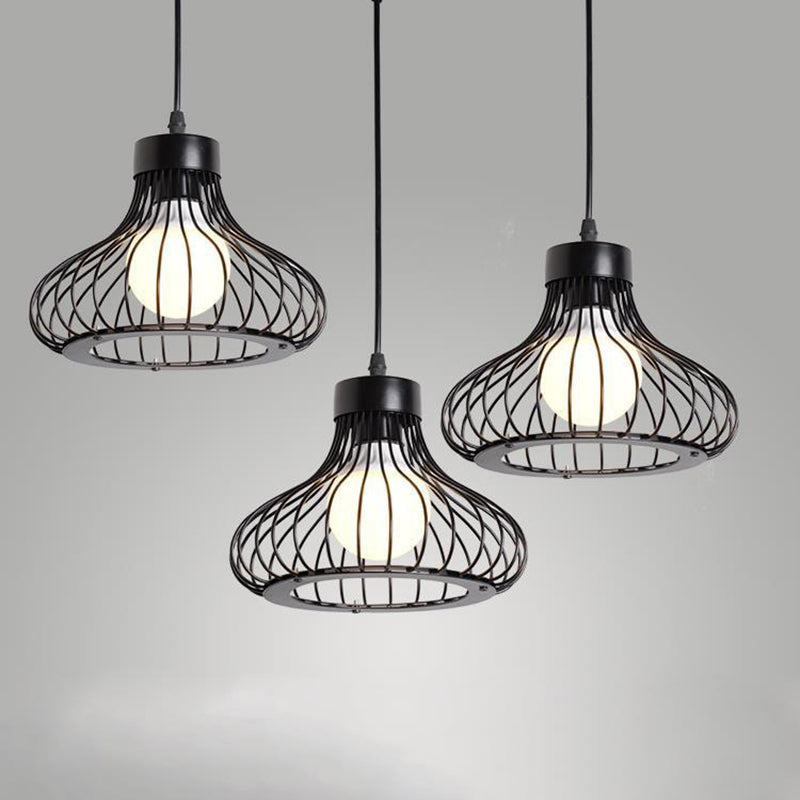 Vintage Bird Cage Pendant Light Industrial Style Pendant Light Fixtures for Restaurant