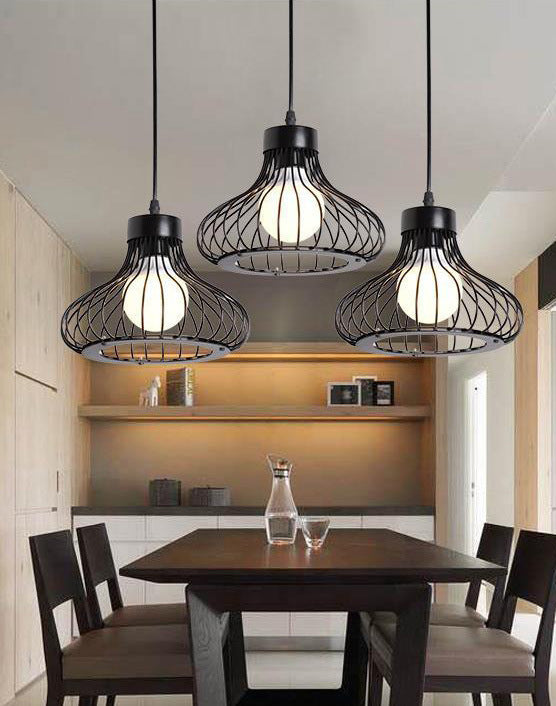 Vintage Bird Cage Pendants Light Industrial Style Pendant Pending Lights pour restaurant