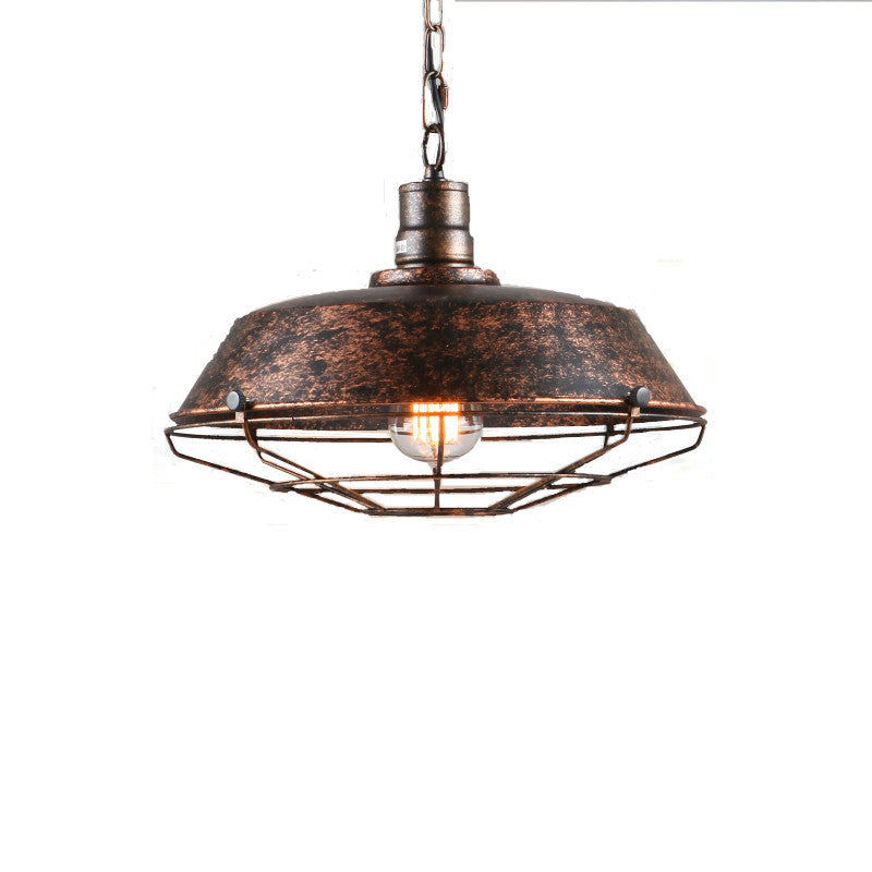 Bowl Restaurant suspendu Light Light Industrial Metal Rust Pendant