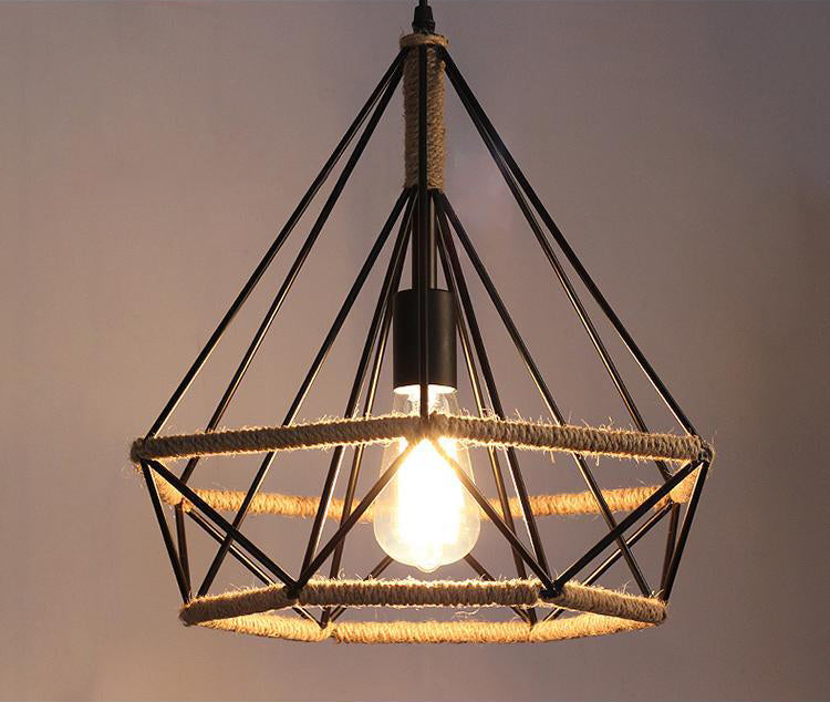 Rope Diamond Pendant Lightture Aymage Industrial Restaurant Pendant Pendant Light Kit en beige