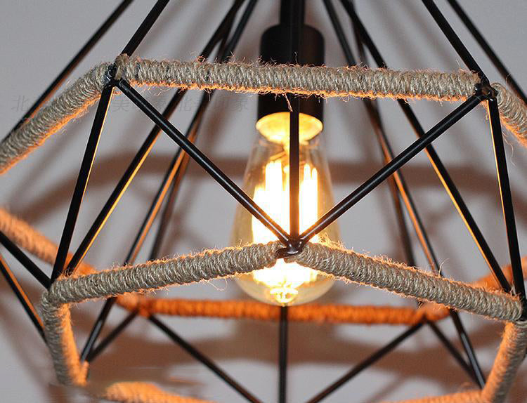 Rope Diamond Pendant Lightture Aymage Industrial Restaurant Pendant Pendant Light Kit en beige