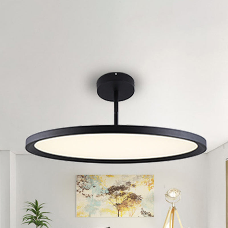 Moderno semifulto rotondo a montaggio lampada acrilica 1 flush mount