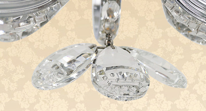 Crystal Butterfly Suspended Lighting Fixture Modern LED Ceiling Hung Fixture in Chrome