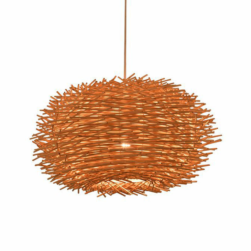 Bird's Nest Creative Creative Hanging Light Style Asian Stile Simplicità Bamboo Se in terapia con un filo sospeso da 39,3 "