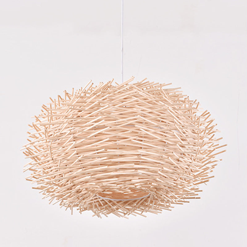 Bird's Nest Creative Creative Hanging Light Style Asian Stile Simplicità Bamboo Se in terapia con un filo sospeso da 39,3 "