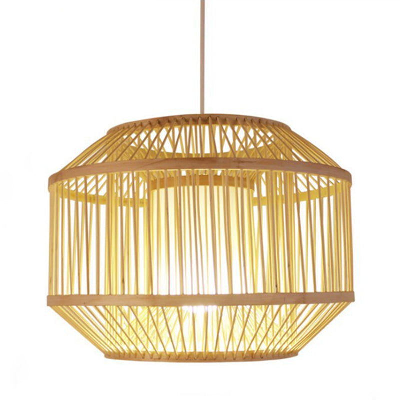 Birgin Bambou Bamboo tissage Éclairage Pendentif Pendre de style japonais Shade 1-Light Suspended Lampe