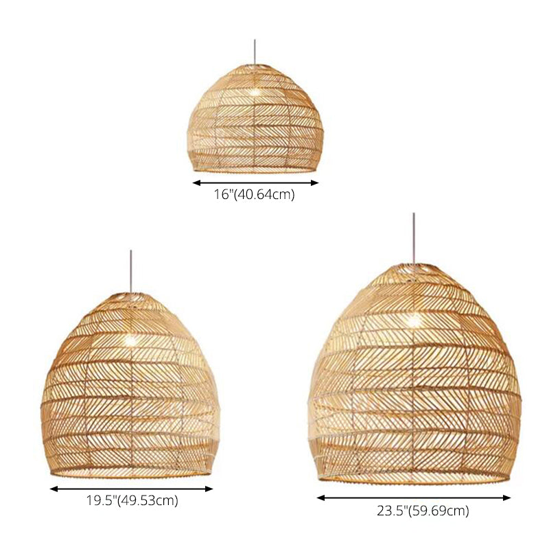 Tensione a forma di campana in tema a forma di lampada sospesa in stile contemporaneo a 1 luce in beige per sala da pranzo