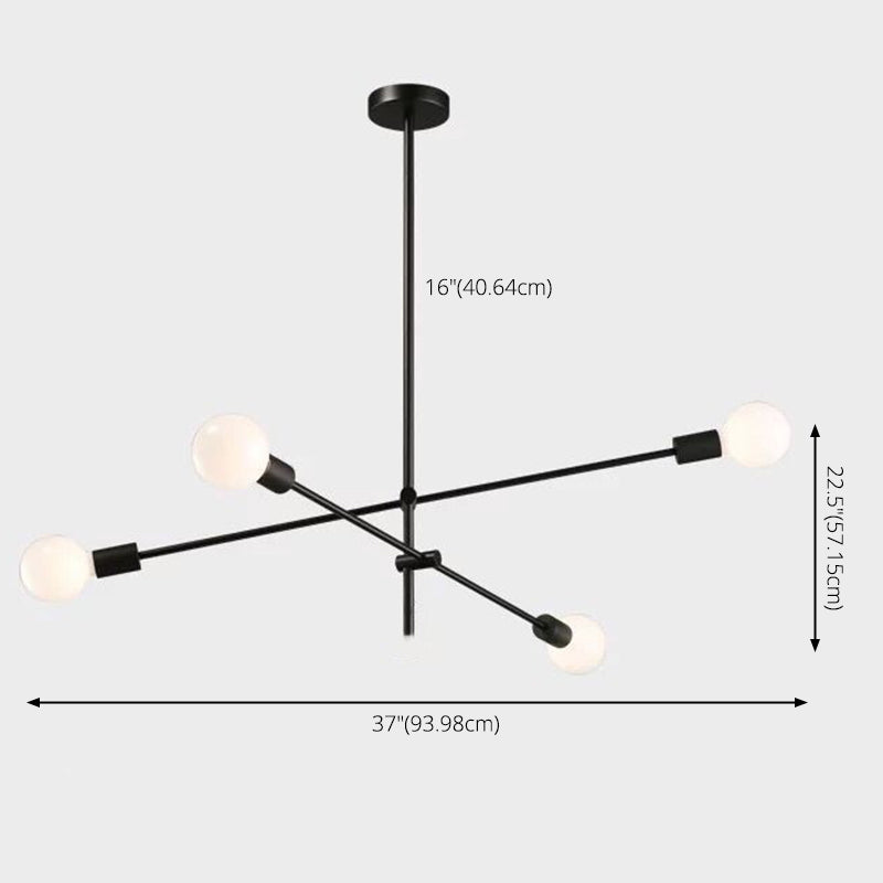 Molecular Metal Chandelier Lighting Industrial Exposed Bulb Hanging Pendant Light for Living Room