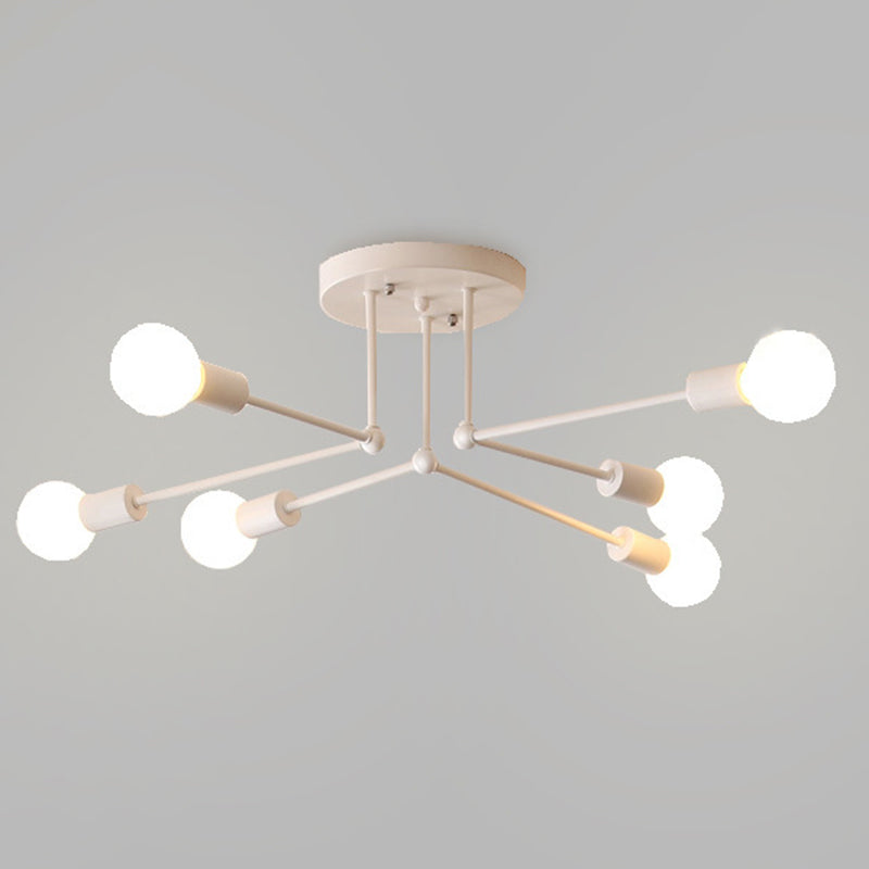 Moderne metalen plafondverlichting retro sputnik ontwerp semi -spoelbevestiging verlichting voor woonkamer