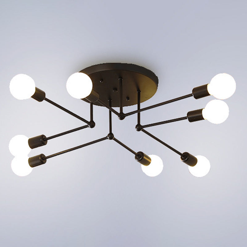 Modern Metal Ceiling Lighting Retro Sputnik Design Semi Flush Mount Lighting for Living Room