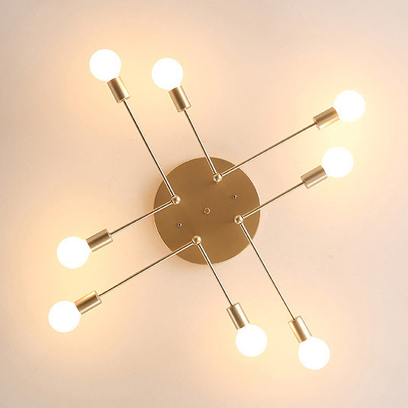 Modern Metal Ceiling Lighting Retro Sputnik Design Semi Flush Mount Lighting for Living Room