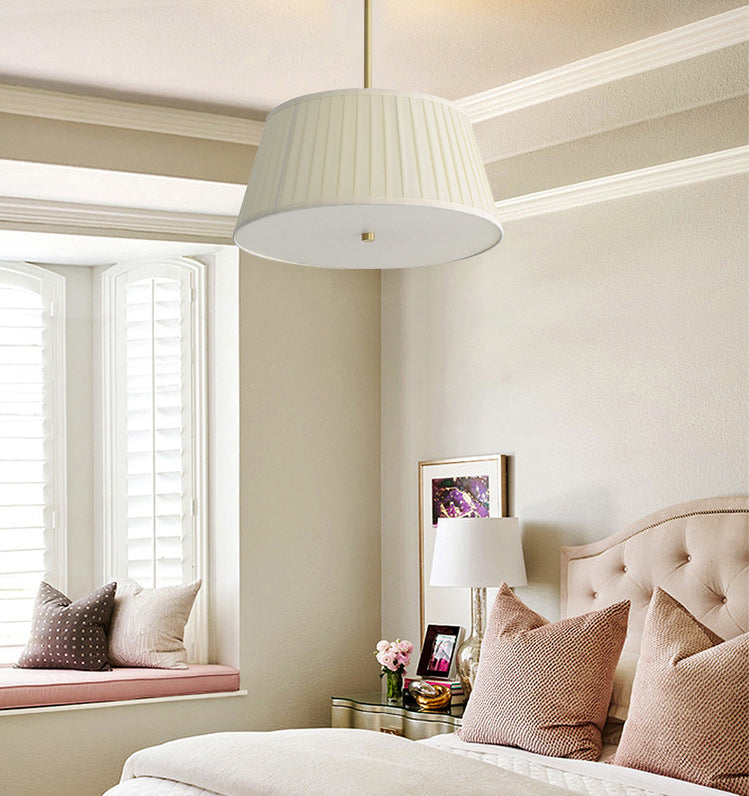 Cone Semi Flush Mount Light Fabric Minimalist Flush Mount Ceiling Light for Bedroom