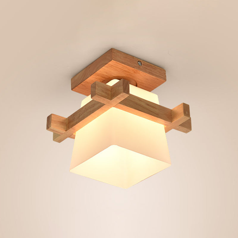 Beige 1 illuminazione a soffitto di luce naturale rettangolo in legno semifulò l'illuminazione per l'ufficio di casa