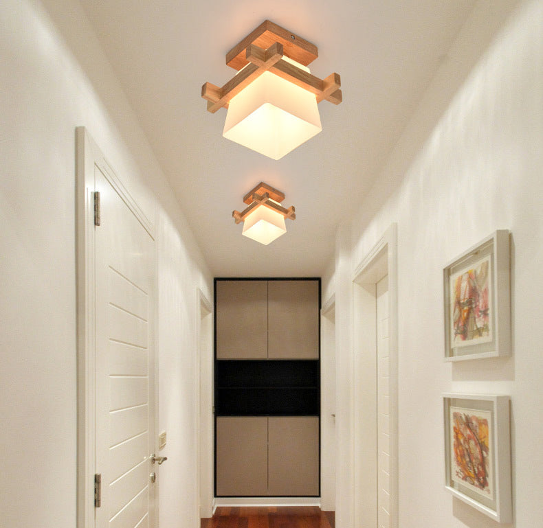 Beige 1 illuminazione a soffitto di luce naturale rettangolo in legno semifulò l'illuminazione per l'ufficio di casa