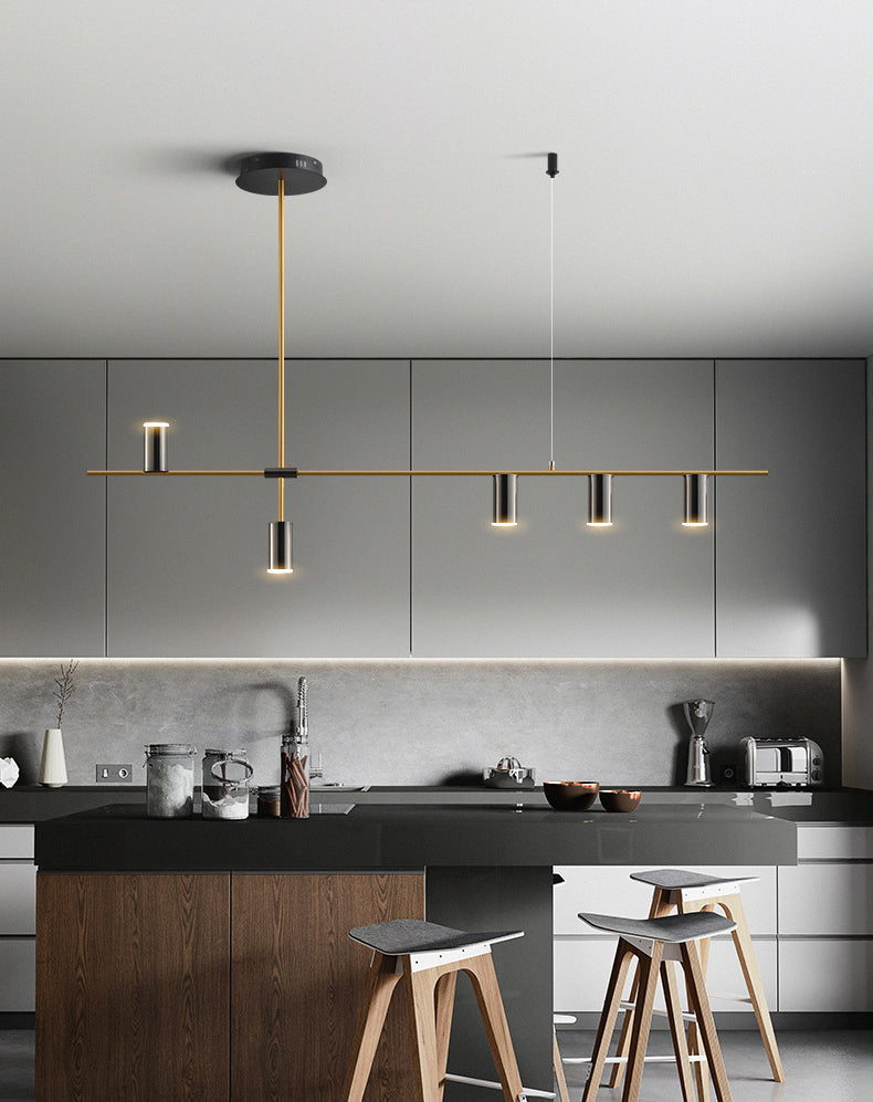 Dinning Room Island Lighting Feature Moderne Kronleuchterleuchte mit linearem Metallschatten