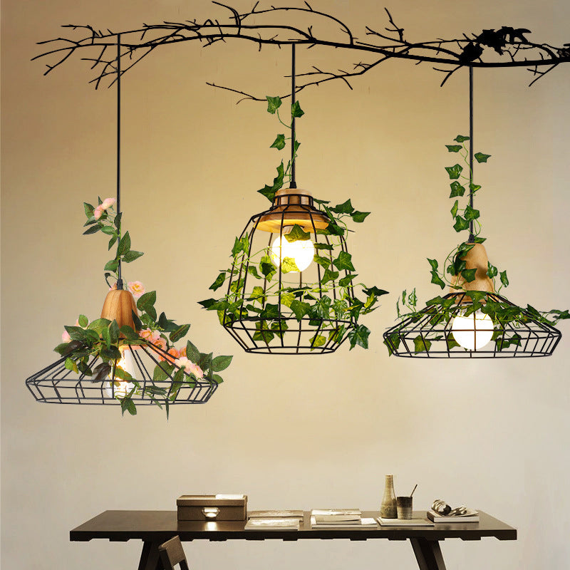 Shaded Hanging Pendant Light Loft Style Metal Pendant Lighting Fixture for Restaurant