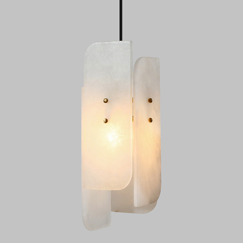 Rectangular Pendant Lamp Fixture Simplicity Single-Bulb White Suspension Lighting