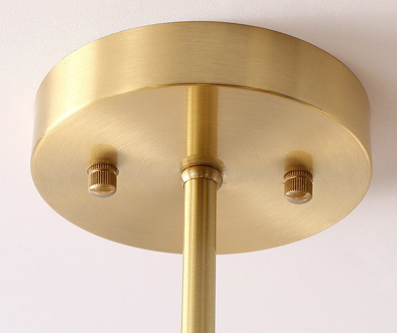 Metal Exposed Bulb Semi Flush Mount Light Loft Bedroom Ceiling Mount Light Fixture in Gold