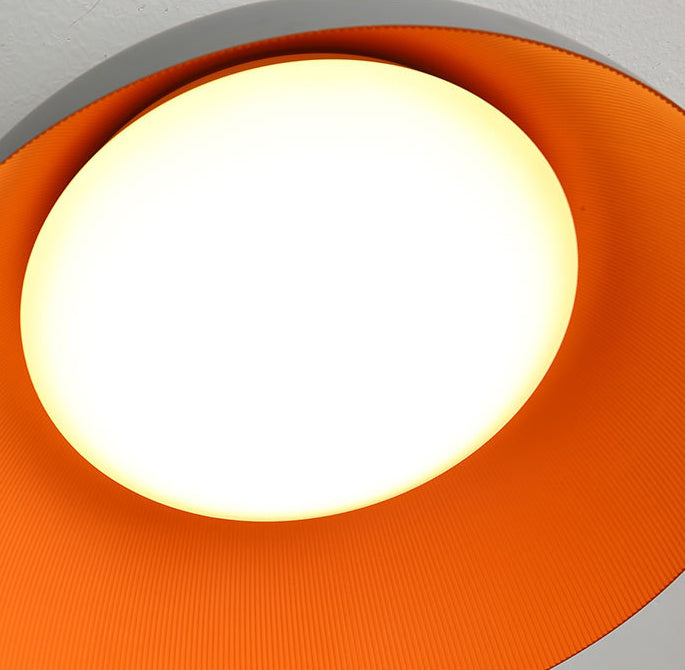 Grijs + oranje koepelvormige LED -plafondlicht Noordse stijl Simplicity Aluminium verlichtingsarmatuur voor slaapkamer