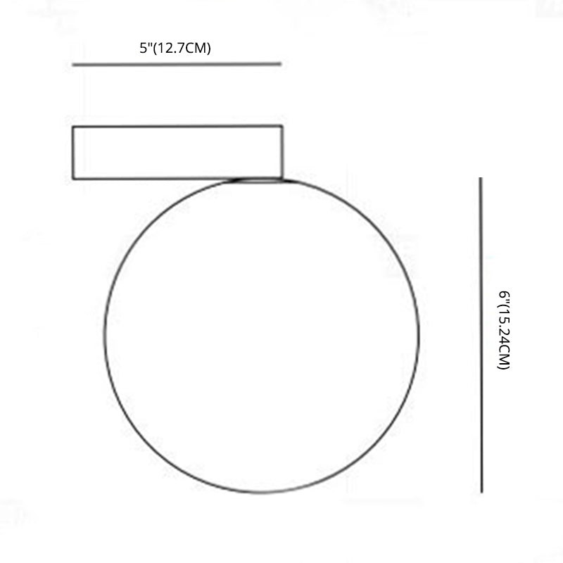 Luz de techo de globo de vidrio blanco de 5.9 "de ancho Mini accesorio de iluminación de latón de latón para el pasillo
