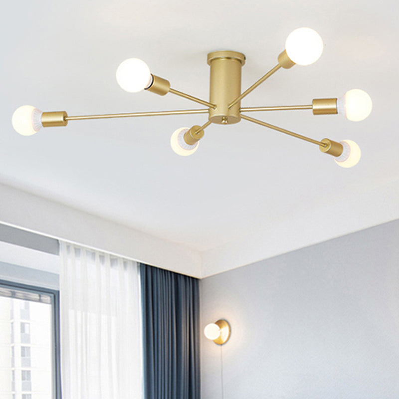 Sputnik Design Semi Flush Mount Leuchte Moderne Metall Semi Flush