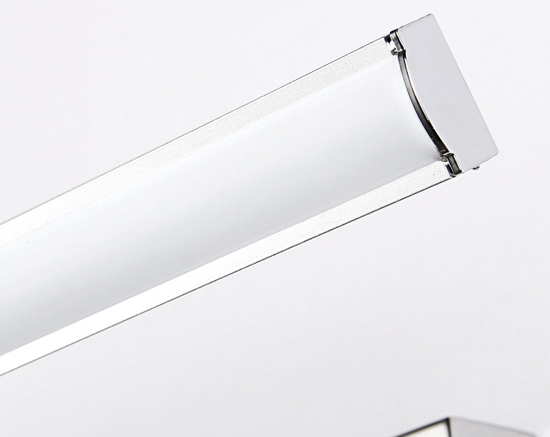 Moderno semplice acciaio in acciaio leggero lineare lineare a led a led acrilico luce vanità con lampada girevole testa per il bagno