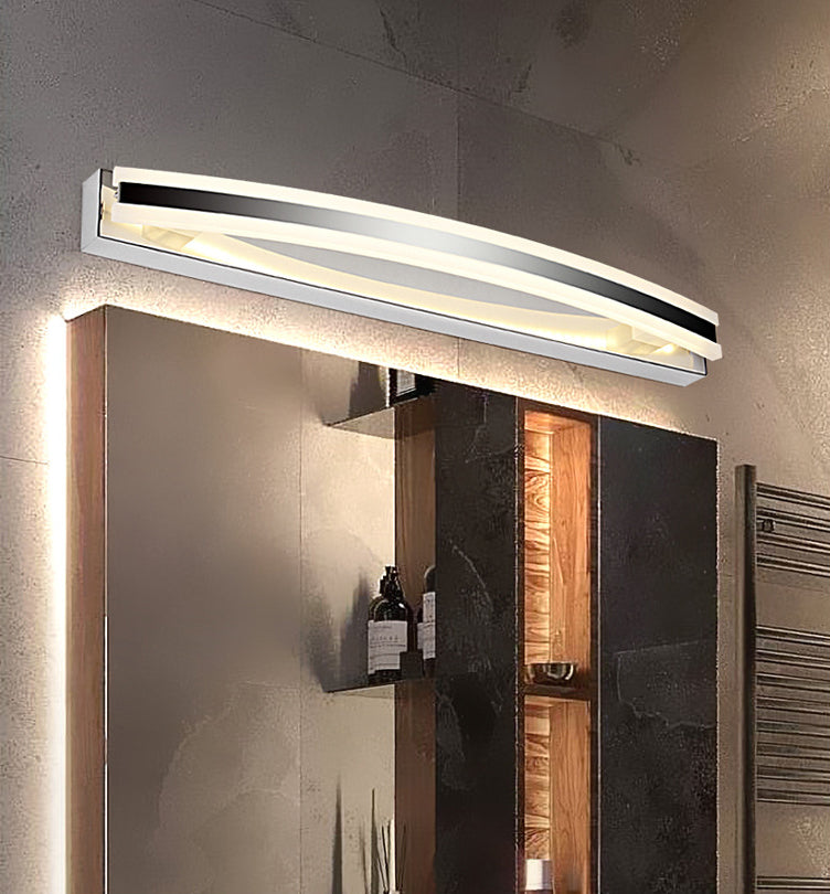 Modern Style Mirror Cabinet Bathroom Wall Lights Steel Linear Shade LED Ambient Vanity Lighting