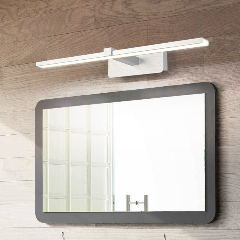 Modern Style Mirror Cabinet Bathroom Wall Lights Sliver Metal Linear Shade LED Ambient Vanity Lighting