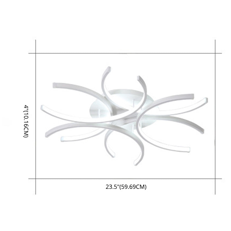 Weiß schattiert in der Nähe der Deckenbeleuchtungsbehandlung minimalistische LED -Metalldecke Flush Mount Light