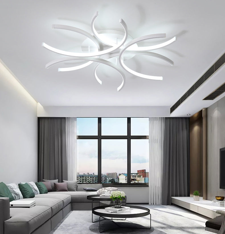 White Shaded Close to Ceiling Lighting Fixture Minimalist Style LED Metal Ceiling Flush Mount Light