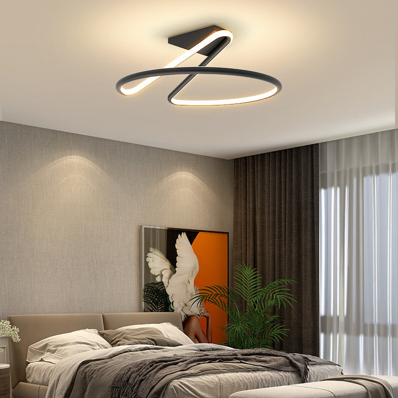 Cirkel Semi Flush Mount Light Modern Simplicity Acryl plafondmontage Lichtmontage voor slaapkamer