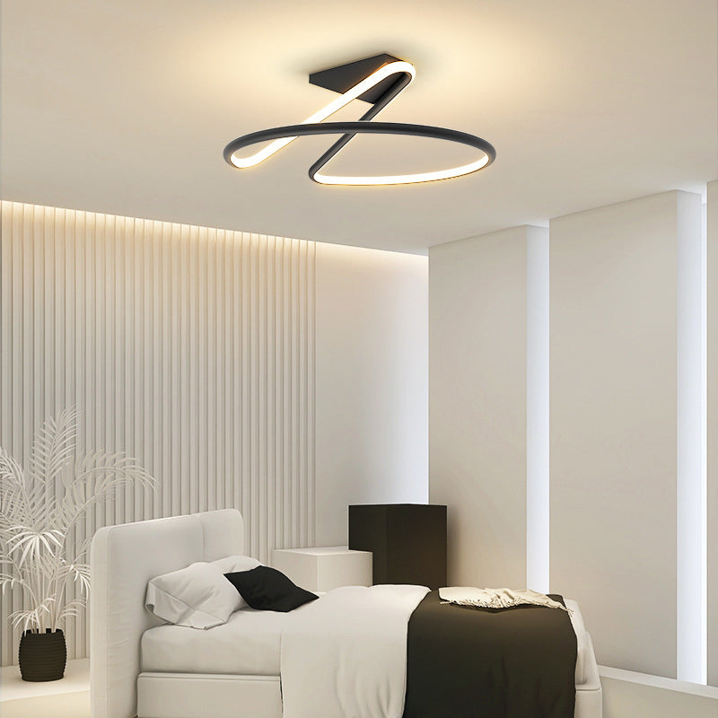 Luz de montaje de semi flush en círculo Simplicidad moderna de techo acrílico Montaje de montaje Luz de luz para dormitorio