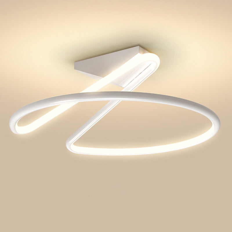 Cirkel Semi Flush Mount Light Modern Simplicity Acryl plafondmontage Lichtmontage voor slaapkamer