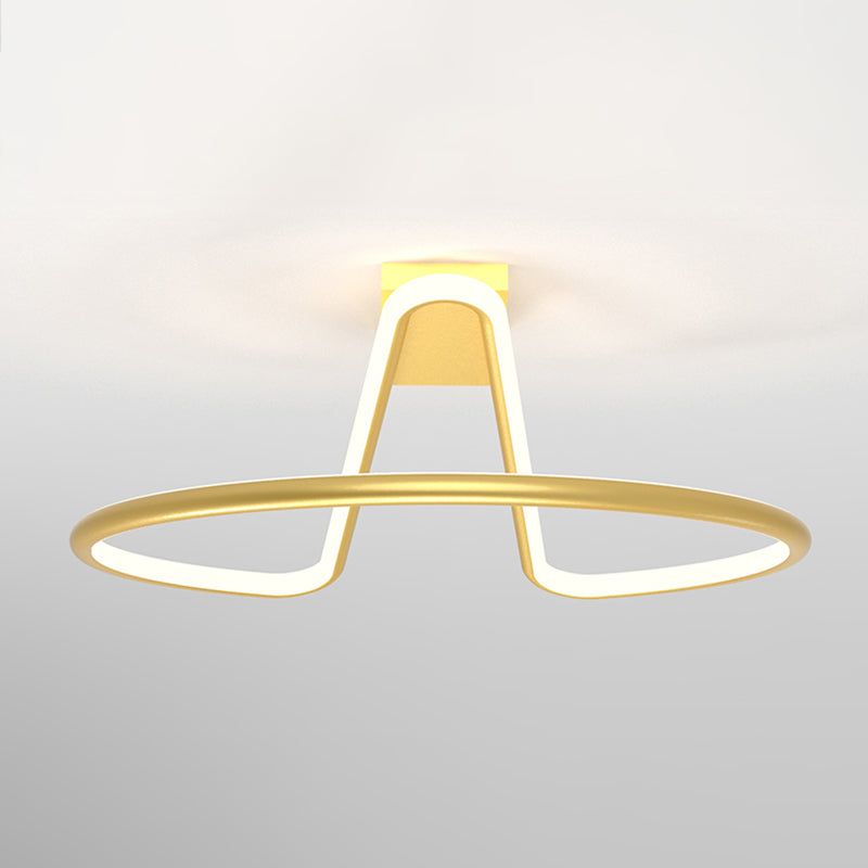 Cirkel Semi Flush Mount Light Modern Simplicity Acryl plafondmontage Lichtmontage voor slaapkamer