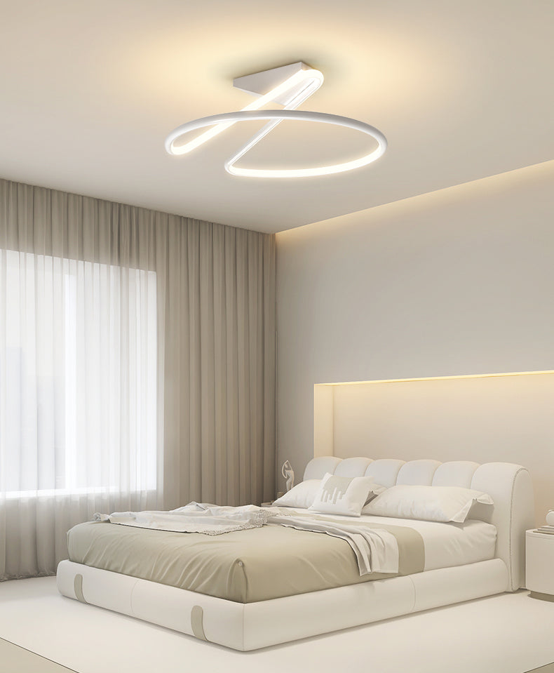 Circle Semi Flush Mount Light Modern Simplicité Assymer Mount Light de plafond pour chambre à coucher