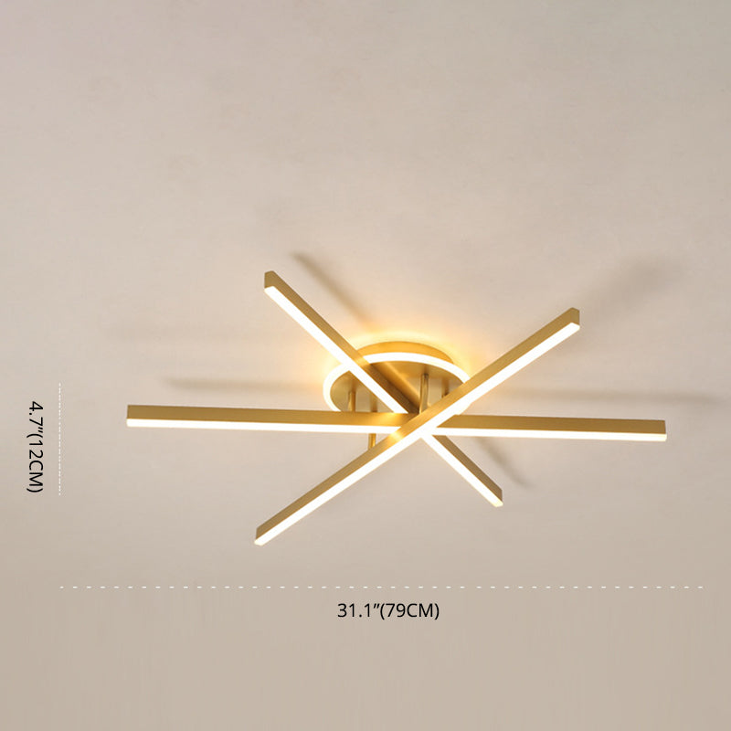 Barra snella semifulò il soffitto del soffitto moderno salotto in metallo LED LED ALIMINE in oro