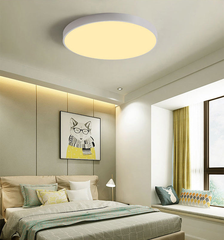 Nordic Acrylic Round Ceiling Light Wrought Iron Bedroom Flush Mount Ceiling Light