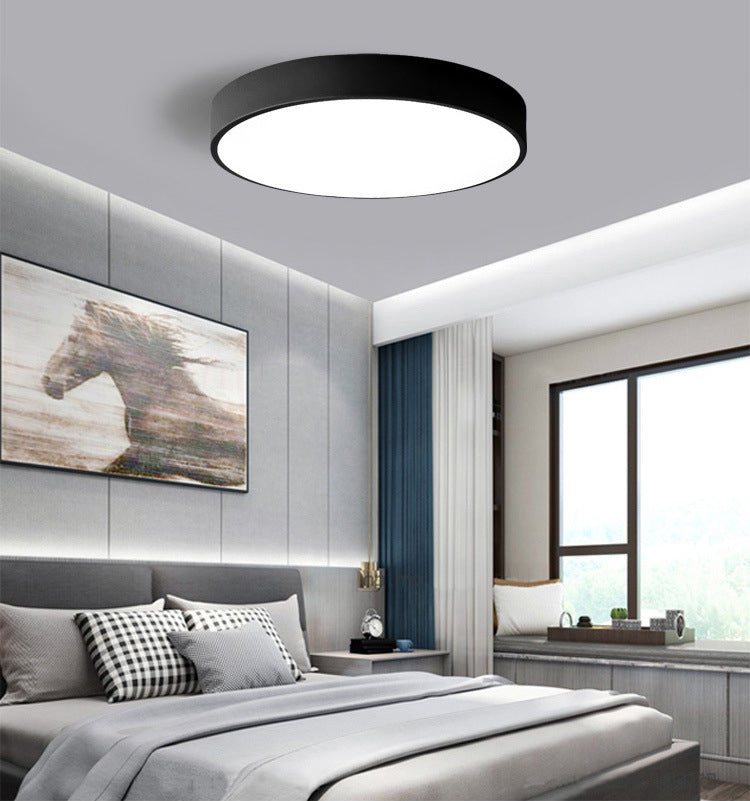 Nordic Acrylic Round Ceiling Light Wrought Iron Bedroom Flush Mount Ceiling Light