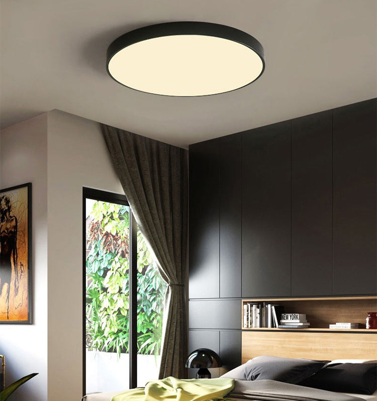 Nordic Acrylic Round Ceiling Light Wrought Iron Bedroom Flush Mount Ceiling Light