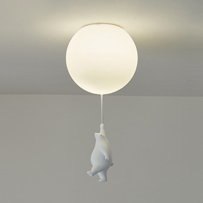 Luminaire de plafond encastré Globe pour enfants, plafonnier en verre à 1 lumière