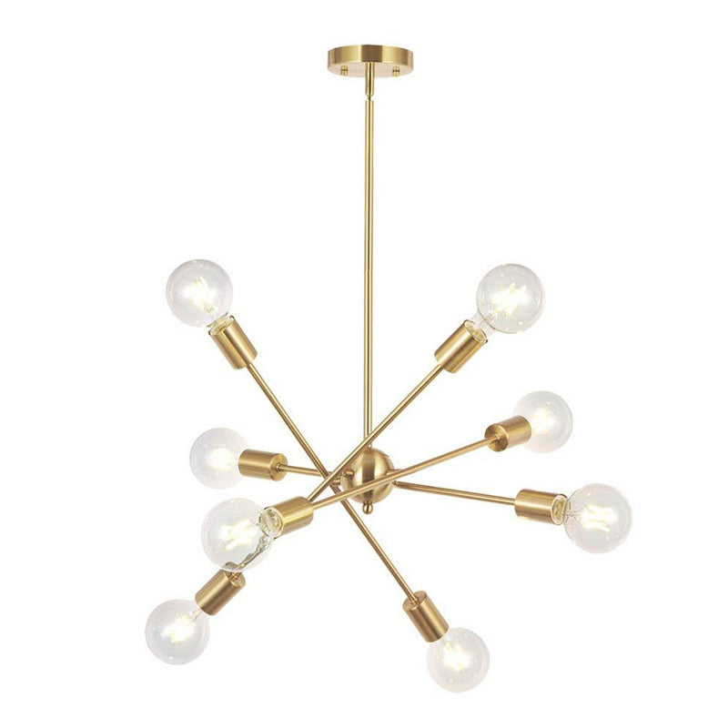 Batons Molecular Chandelier Lighting Industrial Exposed Bulb Hanging Pendant Light for Living Room