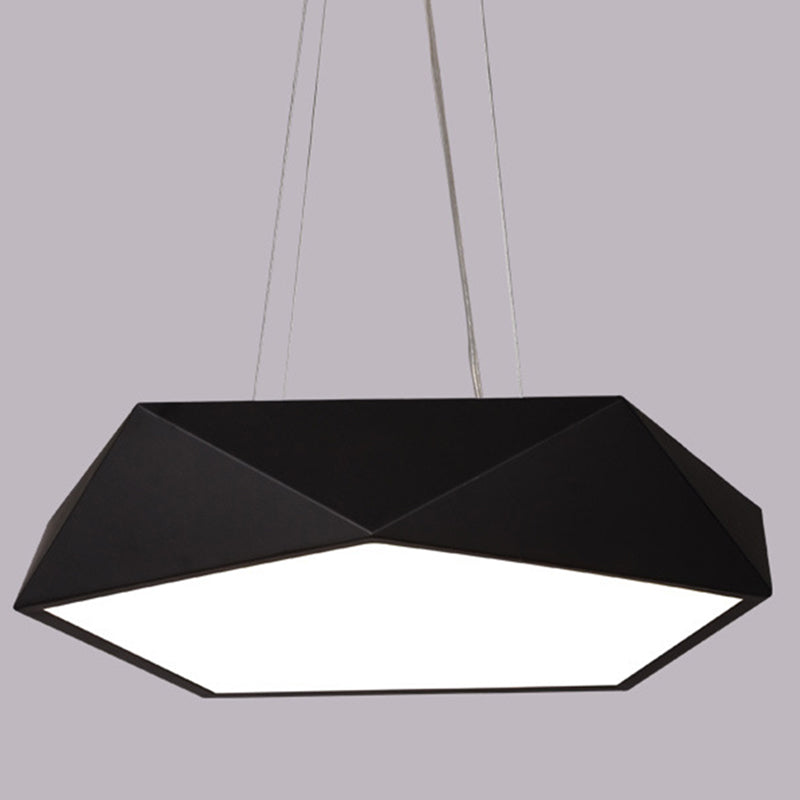 LED pentagonal pendentif lampe nordique métallique de bureau de suspension avec diffuseur acrylique